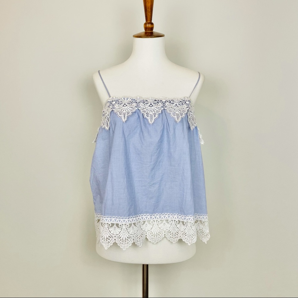 Express Blue Lace Cami Top